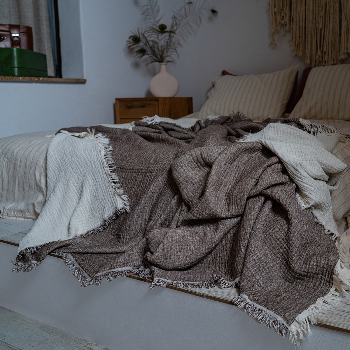 3 Kat Muslin %100 Pamuk | Lina (210 × 225 cm)