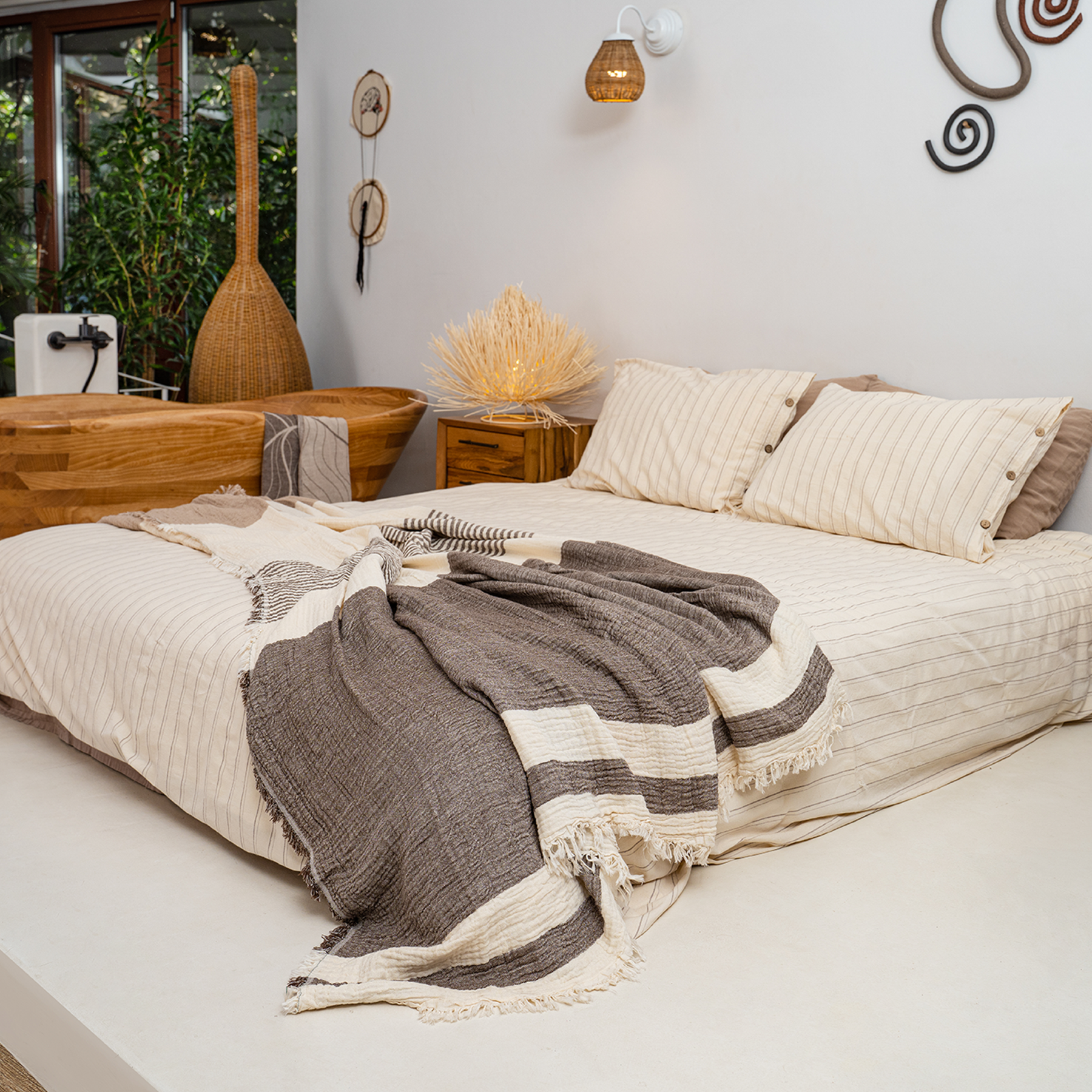 3 Kat Muslin %100 Pamuk | Lina (210 × 225 cm)