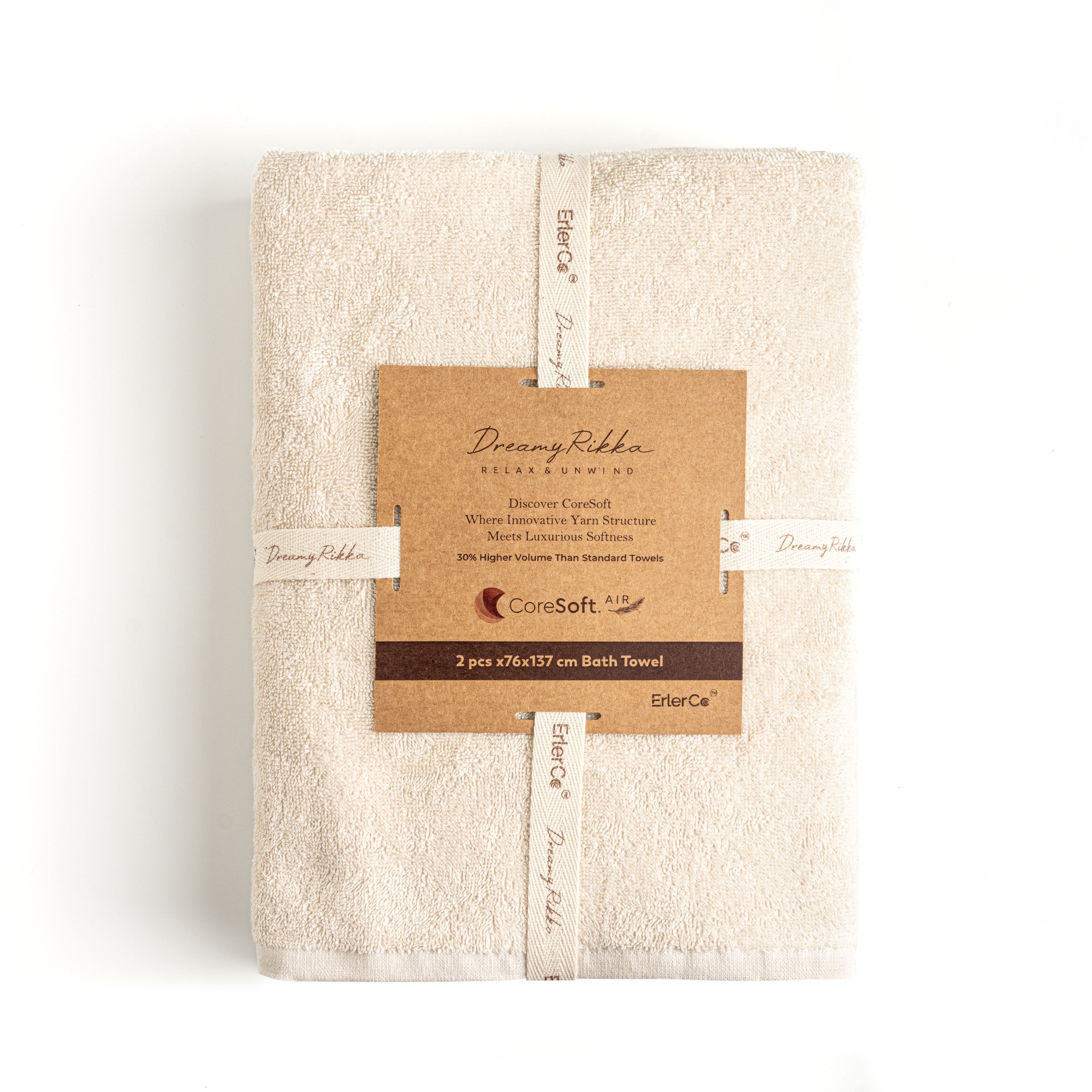 2li Banyo Havlusu Seti I Ekru I %100 Pamuk (2’li 76x137 cm)