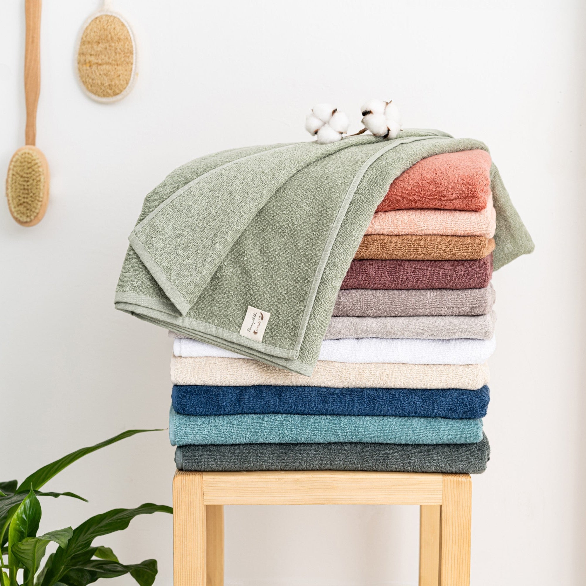 2li Banyo Havlusu Seti I Ekru I %100 Pamuk (2’li 76x137 cm)